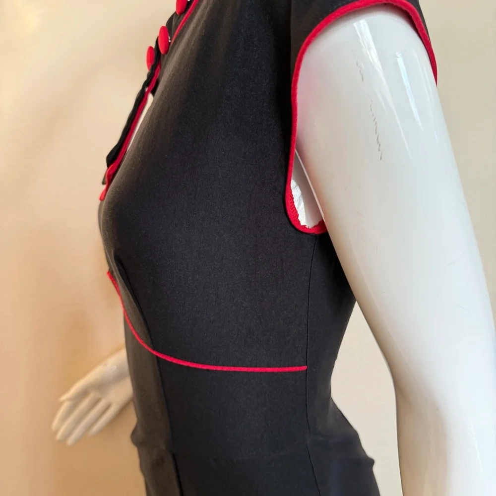 Vintage Stop Staring Black and Red Women's Dress - Picture 10 of 13